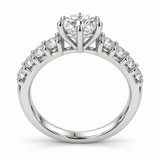 Illustrative render — Round Split Prong Accent Lab-Grown Diamond Engagement Ring — side view