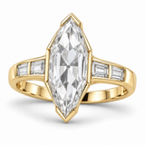 Vintage Dutch Marquise Baguette Lab-Grown Diamond Engagement Ring in 14K Yellow Gold — illustrative rendering