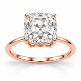 Vintage Old Mine Cushion Solitaire Lab-Grown Diamond Engagement Ring in 14K Rose Gold — illustrative rendering