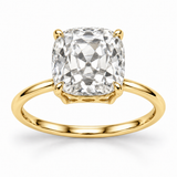 Vintage Old Mine Cushion Solitaire Lab-Grown Diamond Engagement Ring in 14K Yellow Gold — illustrative rendering