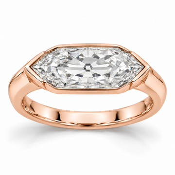 Vintage East-West Dutch Marquise Solitaire Lab-Grown Diamond Engagement Ring in 14K Rose Gold — illustrative rendering