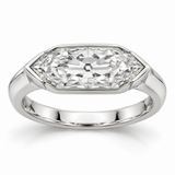Vintage East-West Dutch Marquise Solitaire Lab-Grown Diamond Engagement Ring in 14K White Gold — illustrative rendering