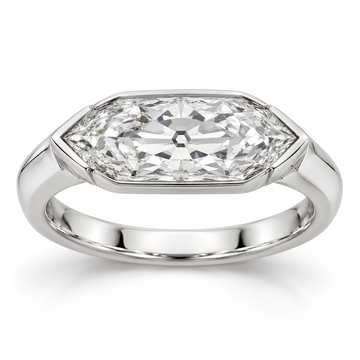 Vintage East-West Dutch Marquise Solitaire Lab-Grown Diamond Engagement Ring in 14K White Gold — illustrative rendering
