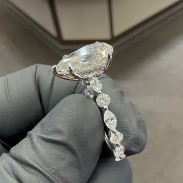 3CT VS1 Pear Shape Diamond Engagement Ring