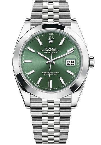 Rolex 2022 Datejust 41mm Green Dial Jubilee 126300