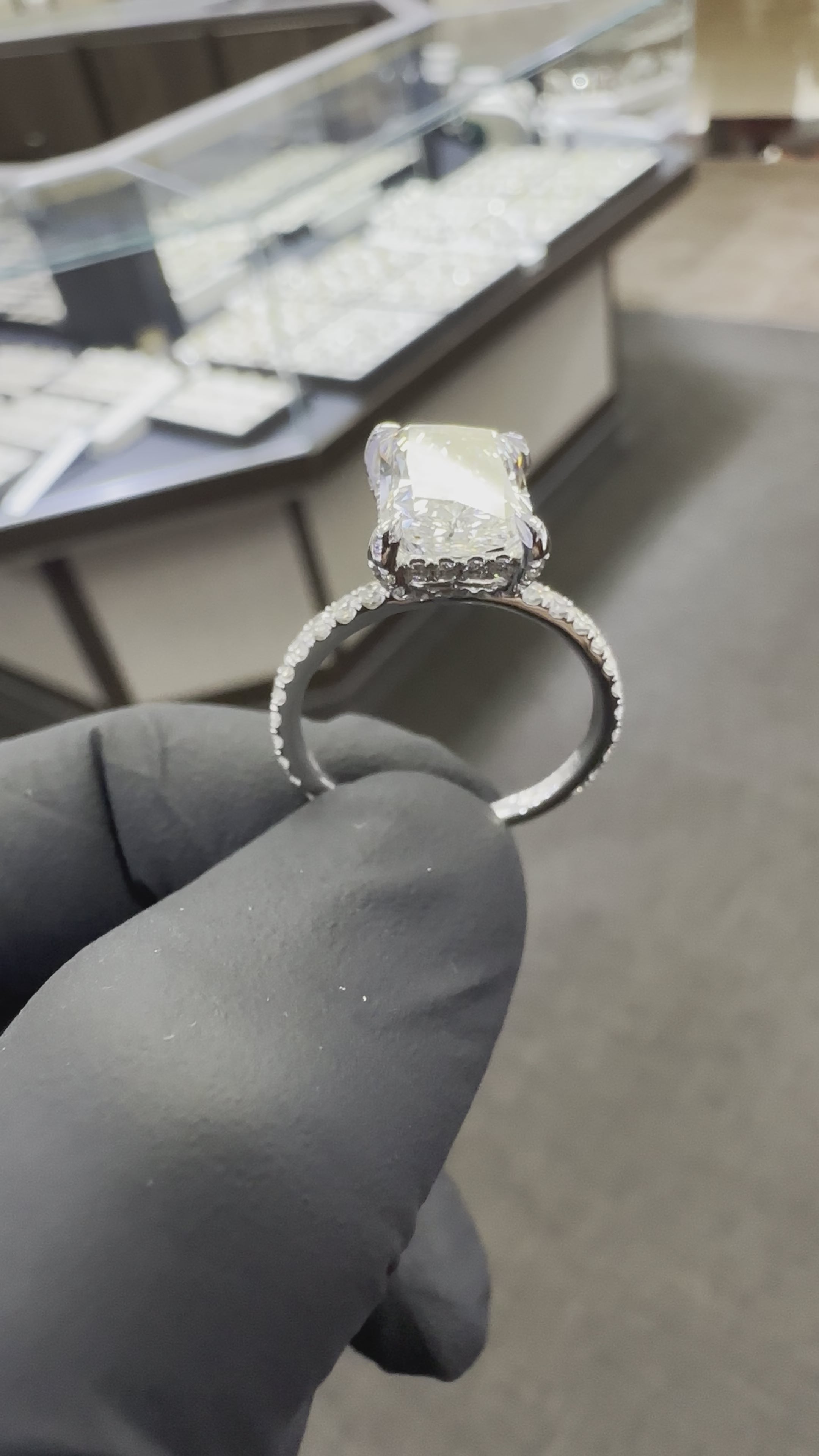 18K White Gold Diamond & Sapphire Engagement Ring with 0.70 | Franzetti  Jewelers | Austin, TX