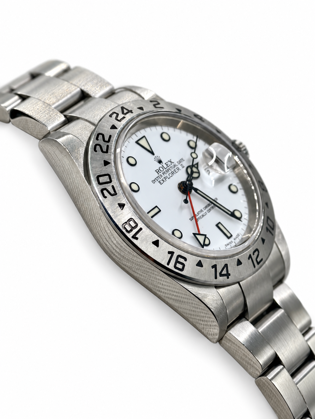 Pre-owned Rolex Explorer II 16570 — case side