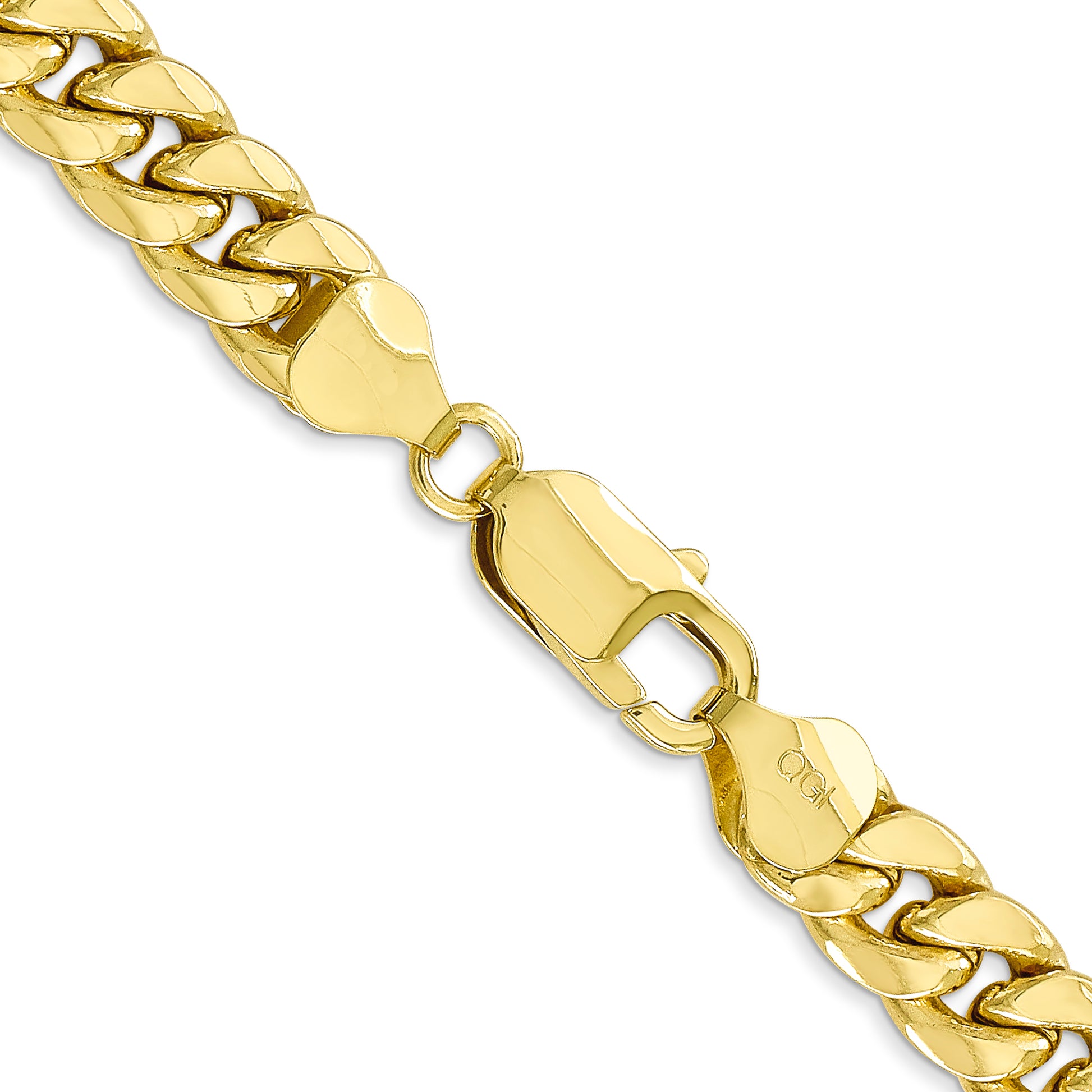 10K Gold 4mm Flat Curb Chain 20 Inches