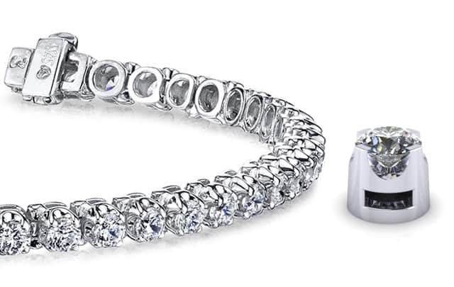 Prong Set Lab-Grown Diamond Strand Tennis Bracelet