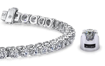 Prong Set Lab-Grown Diamond Strand Tennis Bracelet