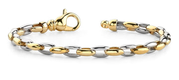 Two Tone Double Oval Link Bracelet