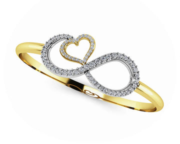 Infinite Love Lab-Grown Diamond Heart Bangle Bracelet