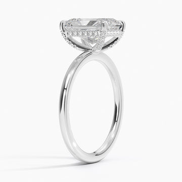 18Kt White Gold Hidden Halo Radiant Lab-Diamond Engagement Ring