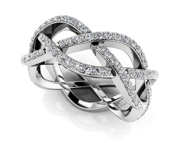 Stylish Woven Lab-Grown Diamond Eternity Ring