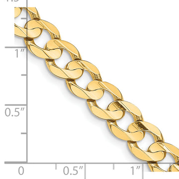 14k Solid 8.5mm Open Concave Curb Chain