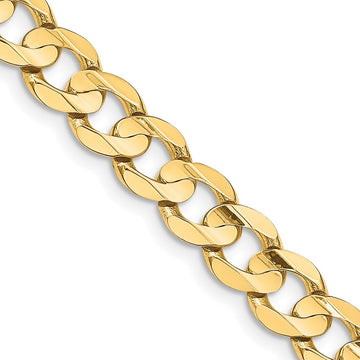 14k Solid 8.5mm Open Concave Curb Chain
