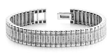 Lab-Grown Diamond Column Mens Bracelet
