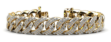 Two Rows Cuban Link Lab-Grown Diamond Bracelet