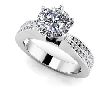 Elegant Six Prong Lab-Grown Diamond Engagement Ring