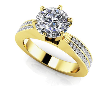 Elegant Six Prong Lab-Grown Diamond Engagement Ring