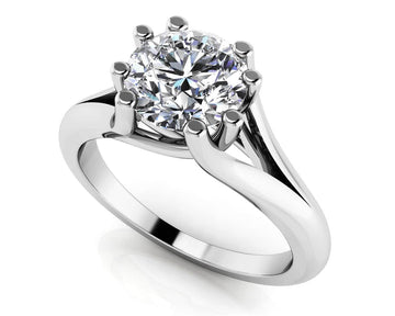 Round Brilliant Cut Eight Prongs Solitaire Engagement Ring