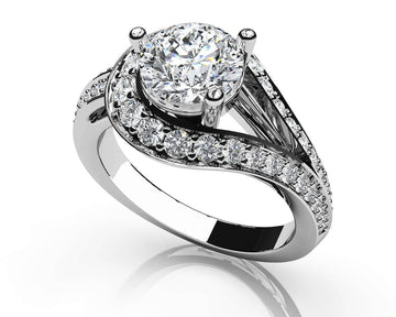 Whirl Wind Romance Twist Shank Engagement Ring