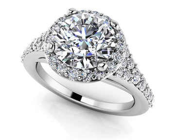 Fancy Single Halo Engagement Ring In