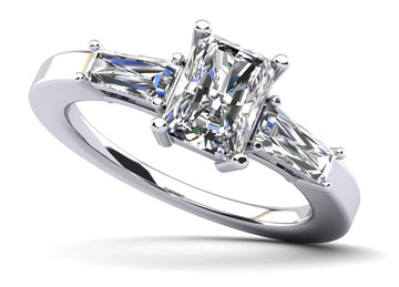 Divine Emerald Cut Lab-Grown Diamond Engagement Ring