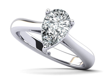 Solitaire Pear Shape Lab-Grown Diamond Engagement Ring