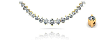 Lab-Grown Diamond Crescendo Necklace With Shiny Links