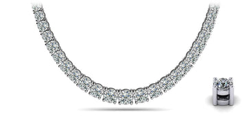 Graduated Lab-Grown Diamond Necklace With Shiny Links