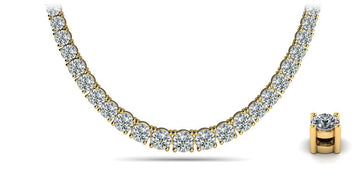 Graduated Lab-Grown Diamond Necklace With Shiny Links