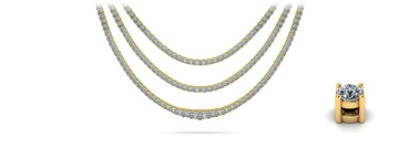 Decadent Triple Strand Lab-Grown Diamond Tennis Necklace