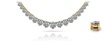 Graduated Shiny Link Lab-Grown Diamond Necklace
