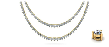 3 Prong Double Strand Graduated Lab-Grown Diamond Necklace