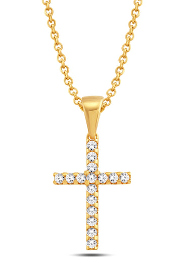 10KT 1.25CTW VS Diamond Yellow Gold Cross