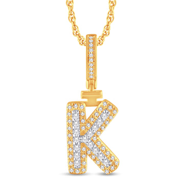 10KT Two Tone VS Diamond Initial 