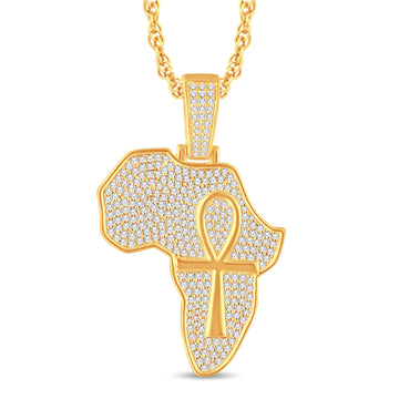 10KT Diamond Africa Ankh Pendant