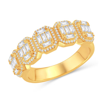 10KT Mens VS Baguette and Round Diamond Band