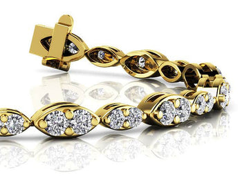 Dual Marquise Link Lab-Grown Diamond Bracelet
