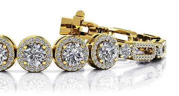 Enchanting Five Halo Lab-Grown Diamond Bracelet