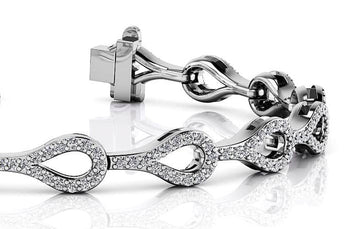 Elegant Teardrop Link Lab-Grown Diamond Bracelet
