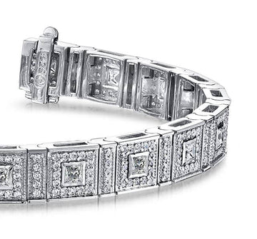Bezel Set Princess Lab-Grown Diamond Bracelet
