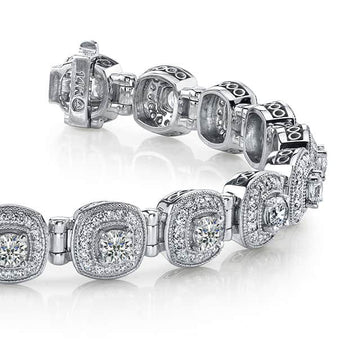 Fanciful Round Lab-Grown Diamond Bracelet With Tube Links