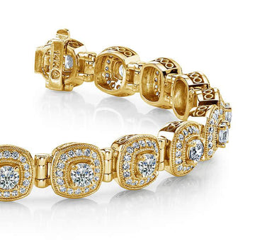 Fanciful Round Lab-Grown Diamond Bracelet With Tube Links