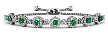 Bolo Lab-Grown Diamond and Gemstone Circle Link Bracelet