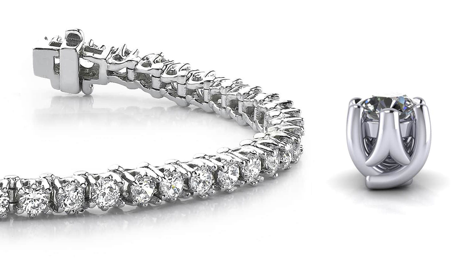 Six Prong Lab-Grown Diamond Tennis Bracelet