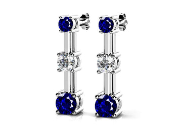 Four Prong Gemstone And Lab-Grown Diamond Earring