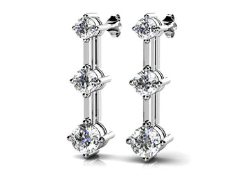 Lab-Grown Diamond Prong Set Triple Earrings