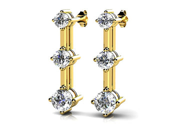 Lab-Grown Diamond Prong Set Triple Earrings